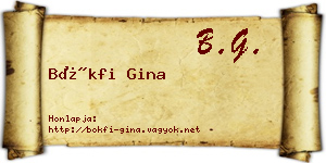 Bökfi Gina névjegykártya